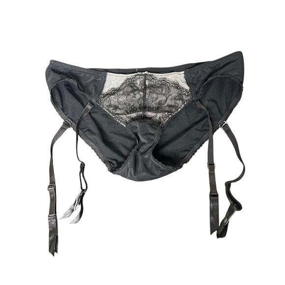 Wacoal Black Lace Intimate Suspenders Women Size L - Picture 1 of 5